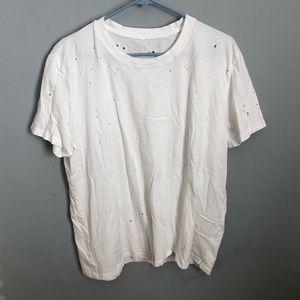 Alo yoga distressed oversized white tee